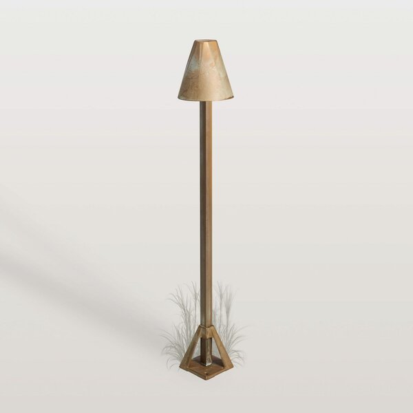 Moretti Luce Lampă cu soclu LED Silva Disk, înălțime 50 cm, alamă antică, Bronz / Alamă Veche, Alamă, Casă de țară / Rustic