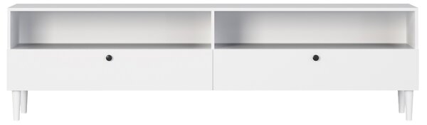 Comoda TV cu raft si dulapuri DULLUM 200x58cm, alb