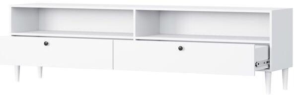 Comoda TV cu raft si dulapuri DULLUM 200x58cm, alb
