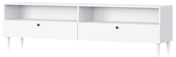 Comoda TV cu raft si dulapuri DULLUM 200x58cm, alb