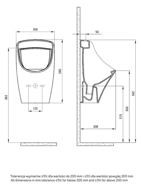 Deante Round pisoar CGR_6P3W