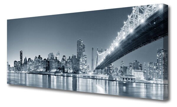Tablou pe panza canvas Bridge City Arhitectura Gray