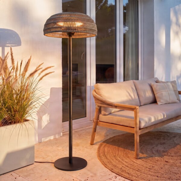 Radiator de podea Calenza, negru, 200 cm, 3 trepte, IP44 - Lucande Lucande, Calenza, Negru, Metal, Modern