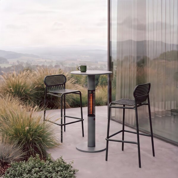Radiator de masă Flamara, antracit, înălțime 110 cm, IP55 - Lucande Lucande, Flamara, Negru, Aluminiu, Modern
