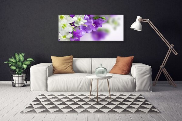 Tablou pe panza canvas Flori Floral Violet Alb