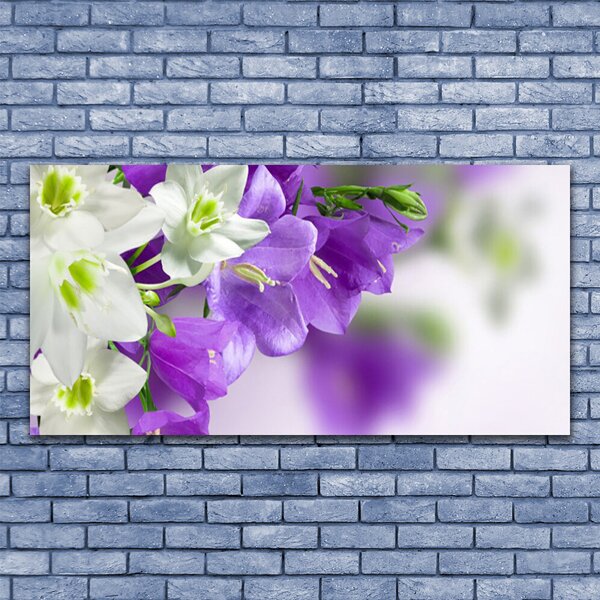 Tablou pe panza canvas Flori Floral Violet Alb