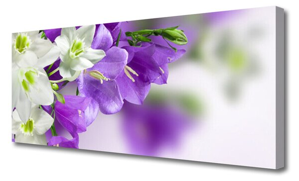 Tablou pe panza canvas Flori Floral Violet Alb