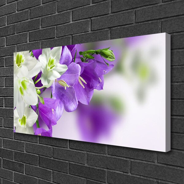 Tablou pe panza canvas Flori Floral Violet Alb