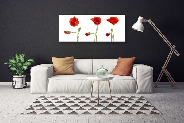 Tablou pe panza canvas Maci Floral Roșu Verde
