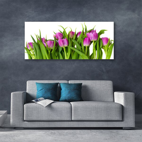Tablou pe panza canvas Lalele Floral Roz Verde