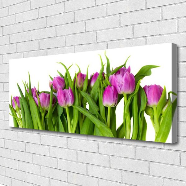 Tablou pe panza canvas Lalele Floral Roz Verde