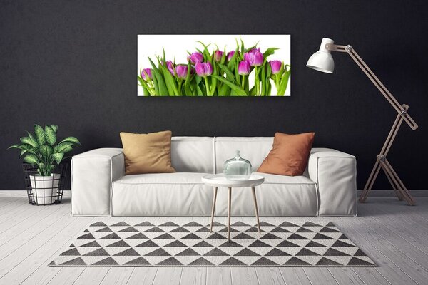 Tablou pe panza canvas Lalele Floral Roz Verde