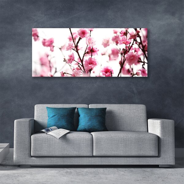 Tablou pe panza canvas Ramuri de flori Floral Brown roz