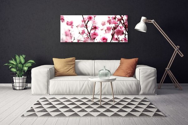 Tablou pe panza canvas Ramuri de flori Floral Brown roz