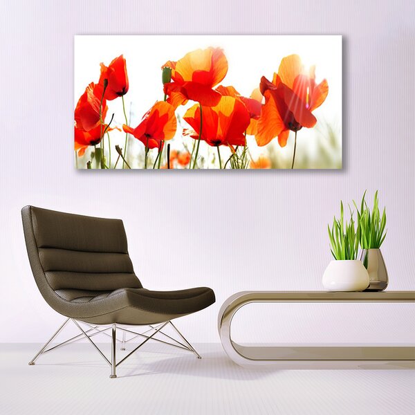 Tablou pe panza canvas Maci Floral Roșu Galben
