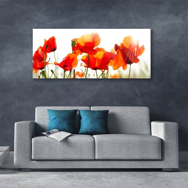 Tablou pe panza canvas Maci Floral Roșu Galben