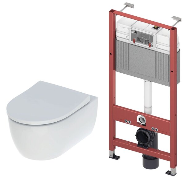 Set vas WC Geberit iCon 503.233.00.1, cadru încastrat Tece Base 9400407