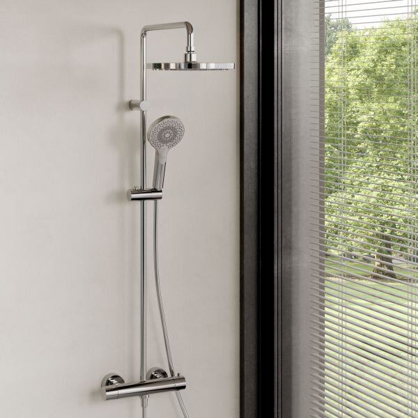 Kludi Dual Shower System set de duș perete cu termostat cu duș de ploaie crom 6906705-81