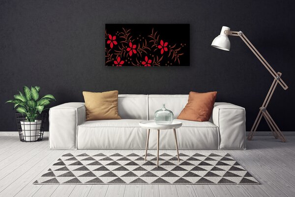 Tablou pe panza canvas Flori de Arta Roșu Galben