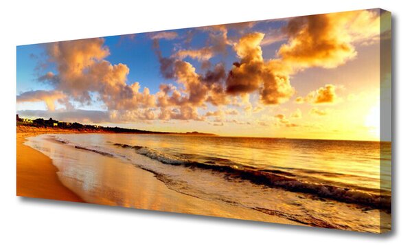 Tablou pe panza canvas Ocean Beach Peisaj Galben Albastru
