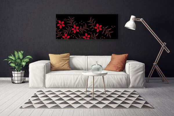 Tablou pe panza canvas Flori de Arta Roșu Galben