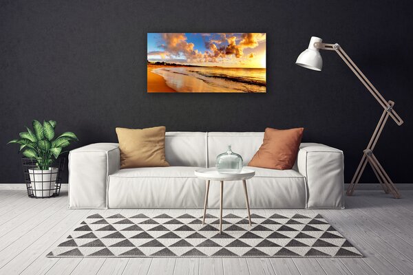 Tablou pe panza canvas Ocean Beach Peisaj Galben Albastru