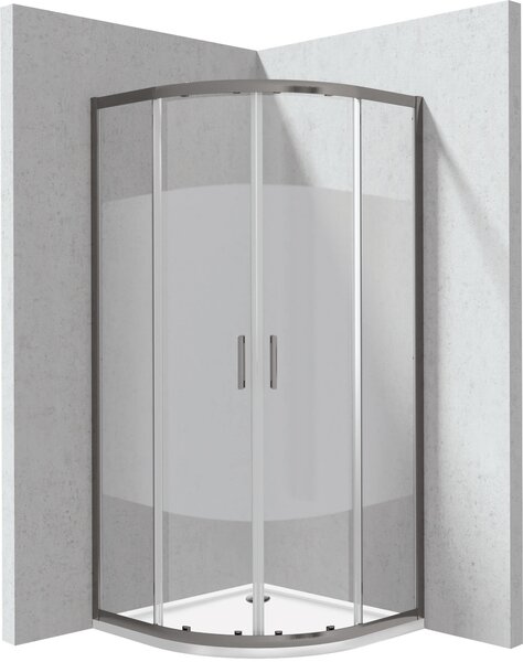 Deante Funkia Evo cabină cu cădiță 90x90 cm semicircular grafit mat/sticlă cu model KYPPDE99P
