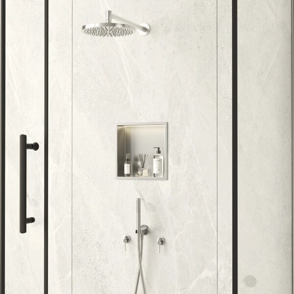Balneo Wall Box LED Inox raft de nișă 30 cm oţel B0101010109-1
