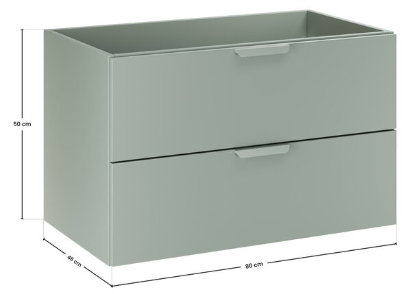 Comad Aster Green dulap 80x45.6x50 cm sub chiuveta pe perete verde ASTER GREEN 82-80-46-2S