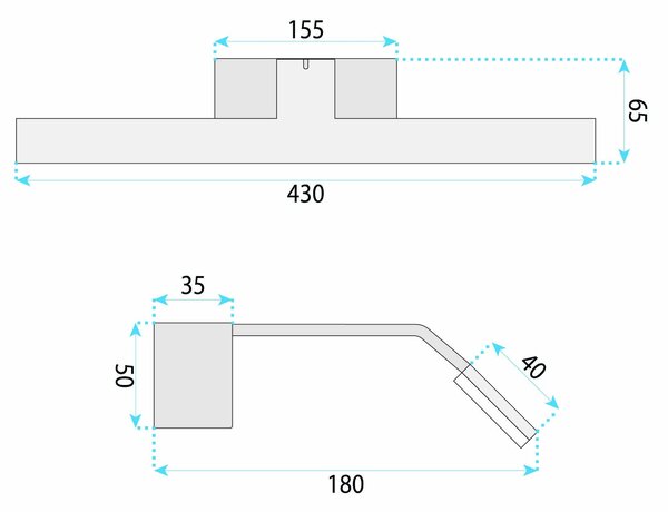 Aplică LED pentru baie SWE001-1W 43cm CHROME