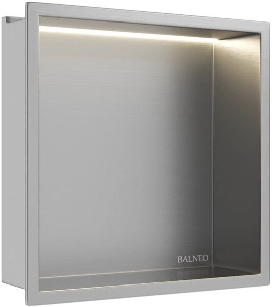 Balneo Wall Box LED Inox raft de nișă 30 cm oţel B0101010109-1
