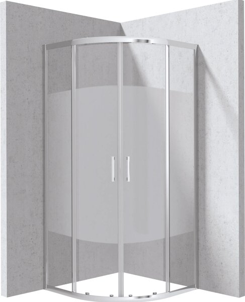 Deante Funkia Evo cabină de duș 90x90 cm semicircular crom luciu/sticlă cu model KYP0E99P