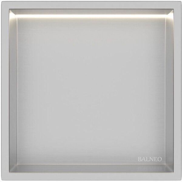 Balneo Wall Box LED Inox raft de nișă 30 cm oţel B0101010109-1
