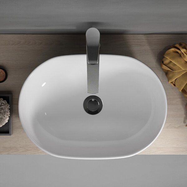 Cersanit Moduo lavoar 50x35.5 cm ovale de blat alb luciu K116-049