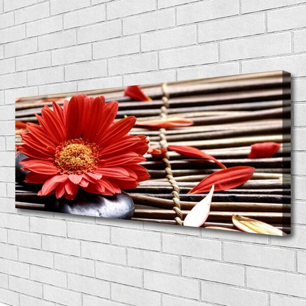 Tablou pe panza canvas Florale flori Roșu Galben