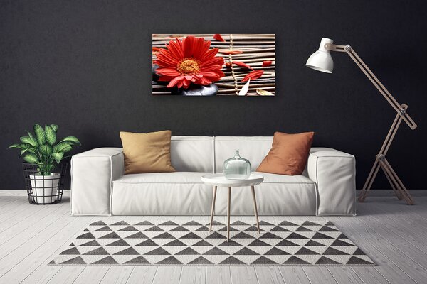 Tablou pe panza canvas Florale flori Roșu Galben
