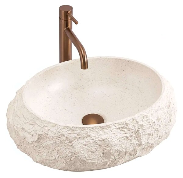 Rea Mika lavoar 50x38 cm ovale de blat gri/piatră-maro/bej mat REA-U7347