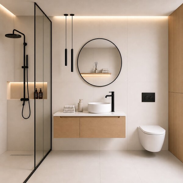 Baltica Design Aluma oglindă 50x50 cm rotund negru 5904107933290