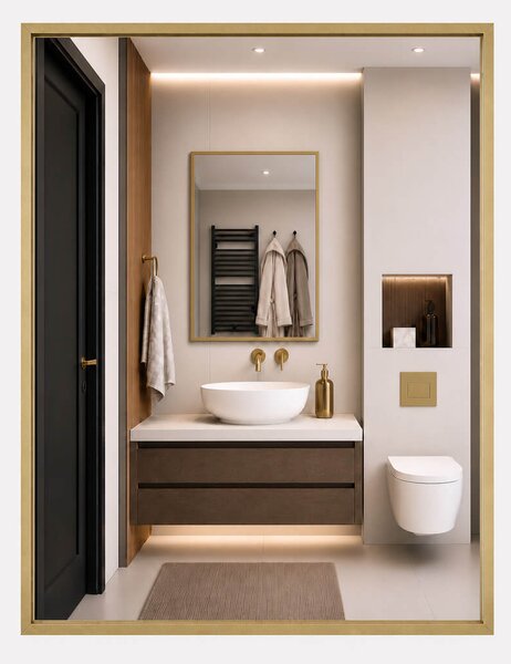 Baltica Design Aluma oglindă 60x80 cm dreptunghiular auriu 5904107933504