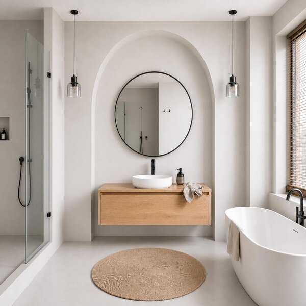 Baltica Design Aluma oglindă 90x90 cm rotund negru 5904107933375