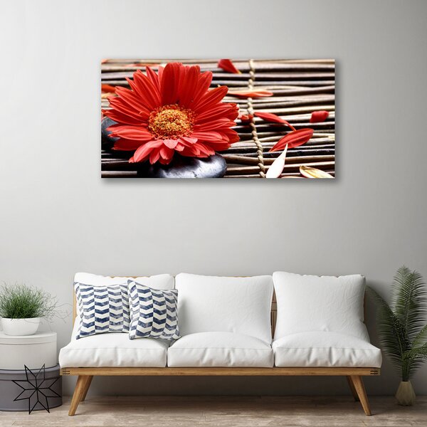 Tablou pe panza canvas Florale flori Roșu Galben
