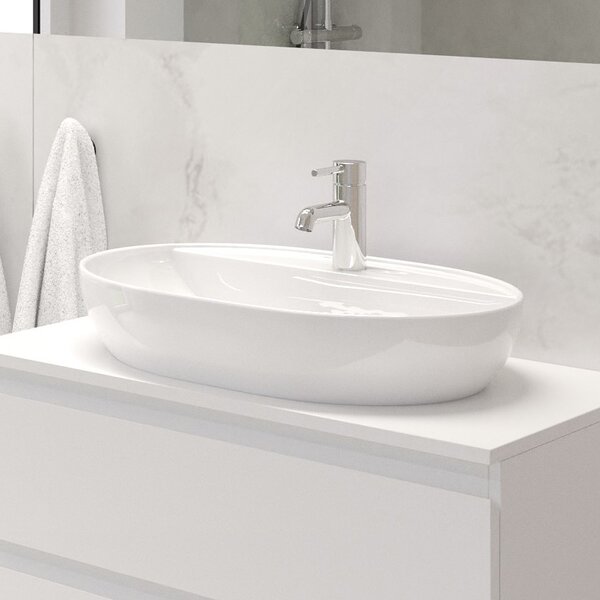 Oltens Hamnes lavoar 62x42 cm ovale de blat alb luciu 41314000