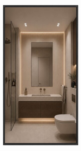 Baltica Design Aluma oglindă 50x100 cm dreptunghiular negru 5904107933511