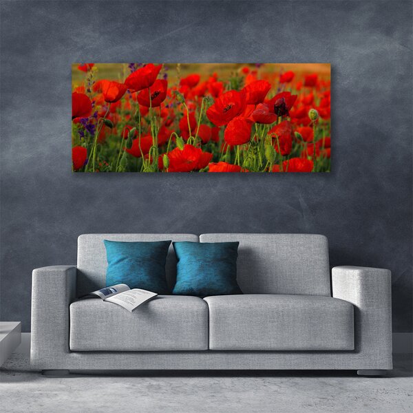 Tablou pe panza canvas Maci Floral Roșu Verde
