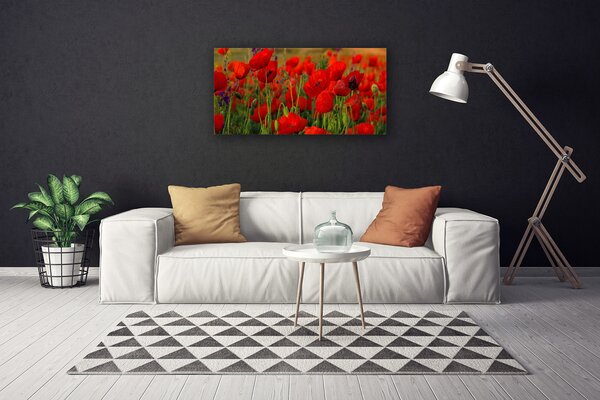 Tablou pe panza canvas Maci Floral Roșu Verde
