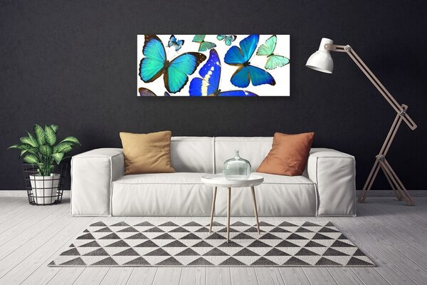 Tablou pe panza canvas Butterfly Natura Albastru Negru Violet