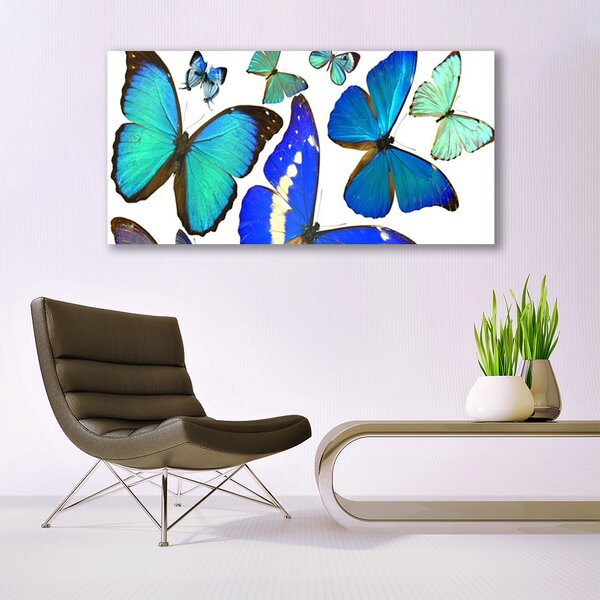 Tablouri acrilice Butterfly Natura Albastru Negru Violet