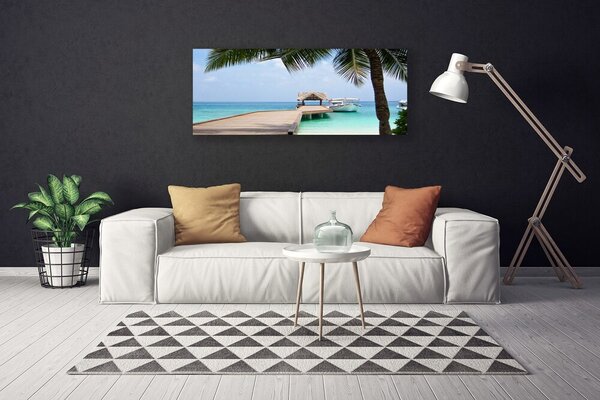 Tablou pe panza canvas Marea Podul Arhitectura Maro Albastru