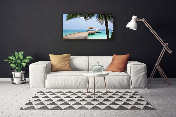 Tablou pe panza canvas Marea Podul Arhitectura Maro Albastru
