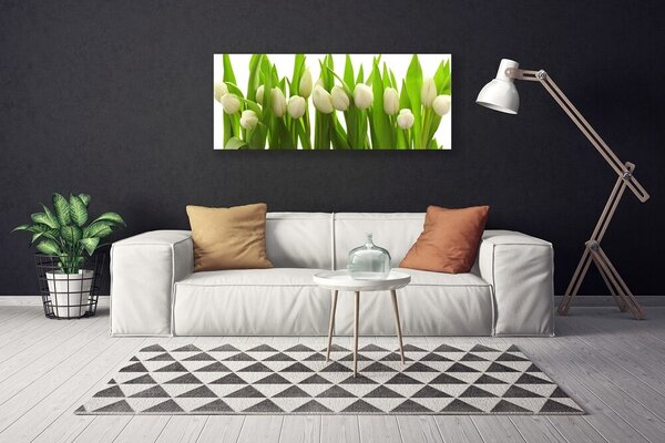Tablou pe panza canvas Lalele Floral Alb Verde